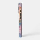 Chic Blaue Rosa Gold Achat-Marmor iPhone 16 Hülle (Linke Seite)