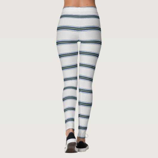 Chic-blauer Streifen-Leggings Leggings (Rückseite)