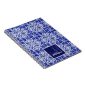 Chic Blaugraue Vorinitialen-Monogramm Notizblock (Rechte Seite)