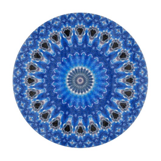 Chic Blaumuster Modern Stilvoll Dekorativ Trendig Schneidebrett (Vorderseite)