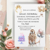 Chic Blonde Girl 13th Birthday Party Invitation Einladung