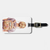 Chic Blonde Illustration Gepäckmarke Gepäckanhänger (Vorderseite horizontal)