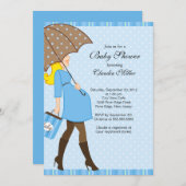 Chic Blonde Schwangere Mama Babydusche Einladung (Vorne/Hinten)