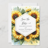 Chic Bloom Sunflower Wedding Save The Date (Vorderseite)