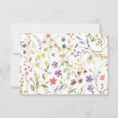 Chic Blooming Wild Blume QR Code Hochzeit RSVP Karte (Rückseite)