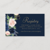 Chic Blooms | Dark Navy Blue und Blush Website Begleitkarte (Vorderseite)