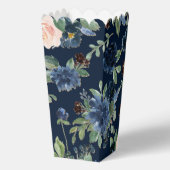 Chic Blooms | Dunkles Navy Blue und Blush Pattern Geschenkschachtel (Rückseite)