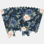 Chic Blooms | Dunkles Navy Blue und Blush Pattern Geschenkschachtel (Ungeklappt)