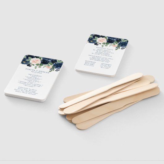 Chic Blooms | Navy Blue and Blush Garland Program Fächer (Non-assembled)