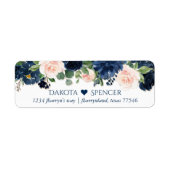 Chic Blooms | Navy Blue and Blush Heart Address (Vorne)