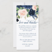 Chic Blooms | Navy Blue and Blush Pink Foto Liebe Dankeskarte (Vorderseite)