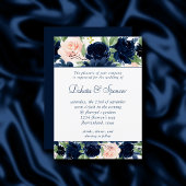Chic Blooms | Navy Blue and Blush Pink Garland Einladung