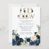Chic Blooms | Romantische Marine und Blush I Crew Einladung (Vorderseite)