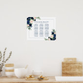 Chic Blooms | Seekarte für Navy und Blush Poster (Küche)