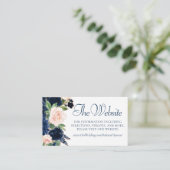 Chic Blooms | Website Navy Blue und Blush Floral Begleitkarte (Stehend Vorderseite)