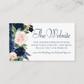Chic Blooms | Website Navy Blue und Blush Floral Begleitkarte (Vorderseite)