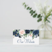 Chic Blooms | Website Navy Blue und Blush Garland Begleitkarte (Stehend Vorderseite)