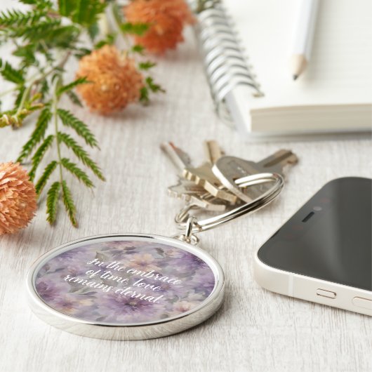 Chic Blossoms Gedenkgeschenk für Mutter beschwören Schlüsselanhänger (Seite)