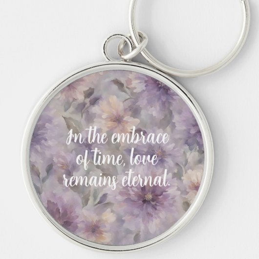 Chic Blossoms Gedenkgeschenk für Mutter beschwören Schlüsselanhänger (Vorne)