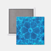 Chic Blue Abstrakt Snowflake Blume Magnet (Vorderseite/Rückseite)