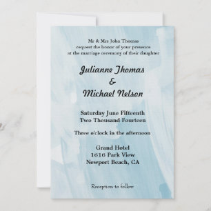 Chic Blue Abstrakt Wedding Einladung