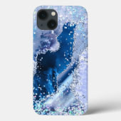 Chic Blue Agate mit opaleszenten Glitzern Case-Mate iPhone Hülle (Rückseite)
