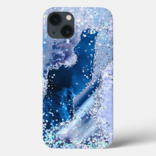 Chic Blue Agate mit opaleszenten Glitzern Case-Mate iPhone Hülle