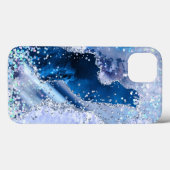 Chic Blue Agate mit opaleszenten Glitzern Case-Mate iPhone Hülle (Rückseite (Horizontal))
