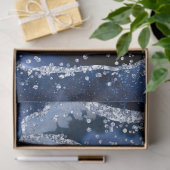 Chic Blue Agate mit opaleszenten Glitzern Seidenpapier (Geschenk)