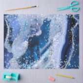 Chic Blue Agate mit opaleszenten Glitzern Seidenpapier (Basteln)