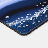 Chic Blue Agate w/Silver Glitzern Schreibtischunterlage (Ecke)