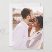 Chic Blue Airy Floral Foto Wedding Einladung (Rückseite)