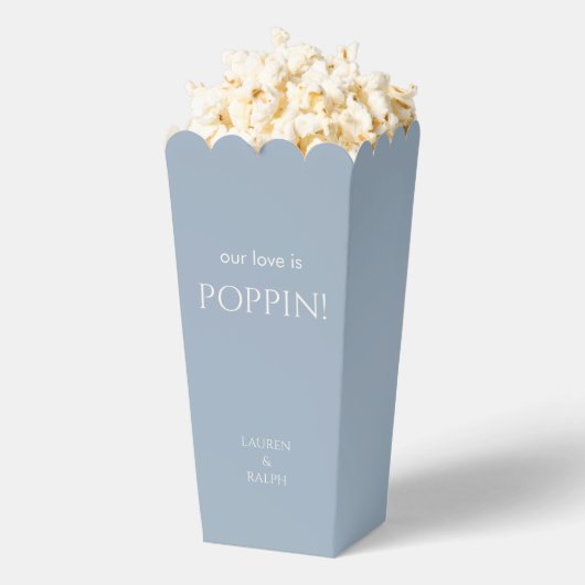 Chic Blue and White Couple Monogram Popcorn Geschenkschachtel (Geplatzt)