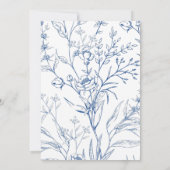 Chic Blue and White Floral Wedding Einladung (Rückseite)