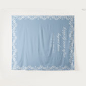 Chic Blue and White Mairytale Wedding Background Wandteppich (Vorderseite (Horizontal))