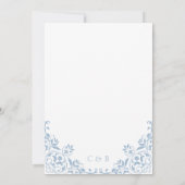 Chic Blue and White Probe Dinner Einladung (Rückseite)