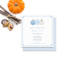 Chic Blue and White Pumpkin Fall Brautparty