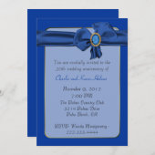 Chic Blue Anniversary Einladung (Vorne/Hinten)