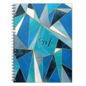 Chic Blue Aqua aquamarines, abstraktes geometrisch Notizblock (Vorderseite)