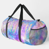 Chic blue aqua unicorn dripping Glitzer monogram Duffle Bag (Rechte Ecke)