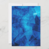 Chic blue aqua unicorn dripping Glitzer monogram Einladung (Rückseite)