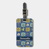 Chic Blue aquamarin sizilianische Zitrusfrüchte Mi Gepäckanhänger (Vorderseite vertikal)