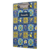 Chic Blue aquamarin sizilianische Zitrusfrüchte Mi Klemmbrett (Links)