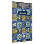 Chic Blue aquamarin sizilianische Zitrusfrüchte Mi Klemmbrett (Rechts)