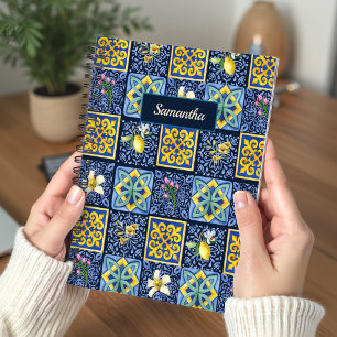 Chic Blue aquamarin sizilianische Zitrusfrüchte Mi Notizblock