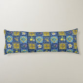 Chic Blue aquamarin sizilianische Zitrusfrüchte Mi Seitenschläferkissen (Rückseite)