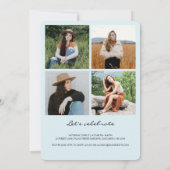 Chic Blue Arch 5 Foto Collage Abschluss Ankündigung (Rückseite)