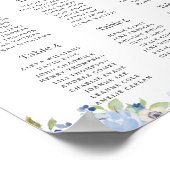 Chic Blue Balloons Blumenjungen Baby Dusche Sitzpl Poster (Ecke)