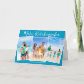 Chic Blue Beach Foto Collage Familie Weihnachten (Vorderseite)
