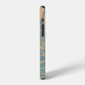 Chic Blue Bee Monogram iPhone Hülle (Linke Seite)